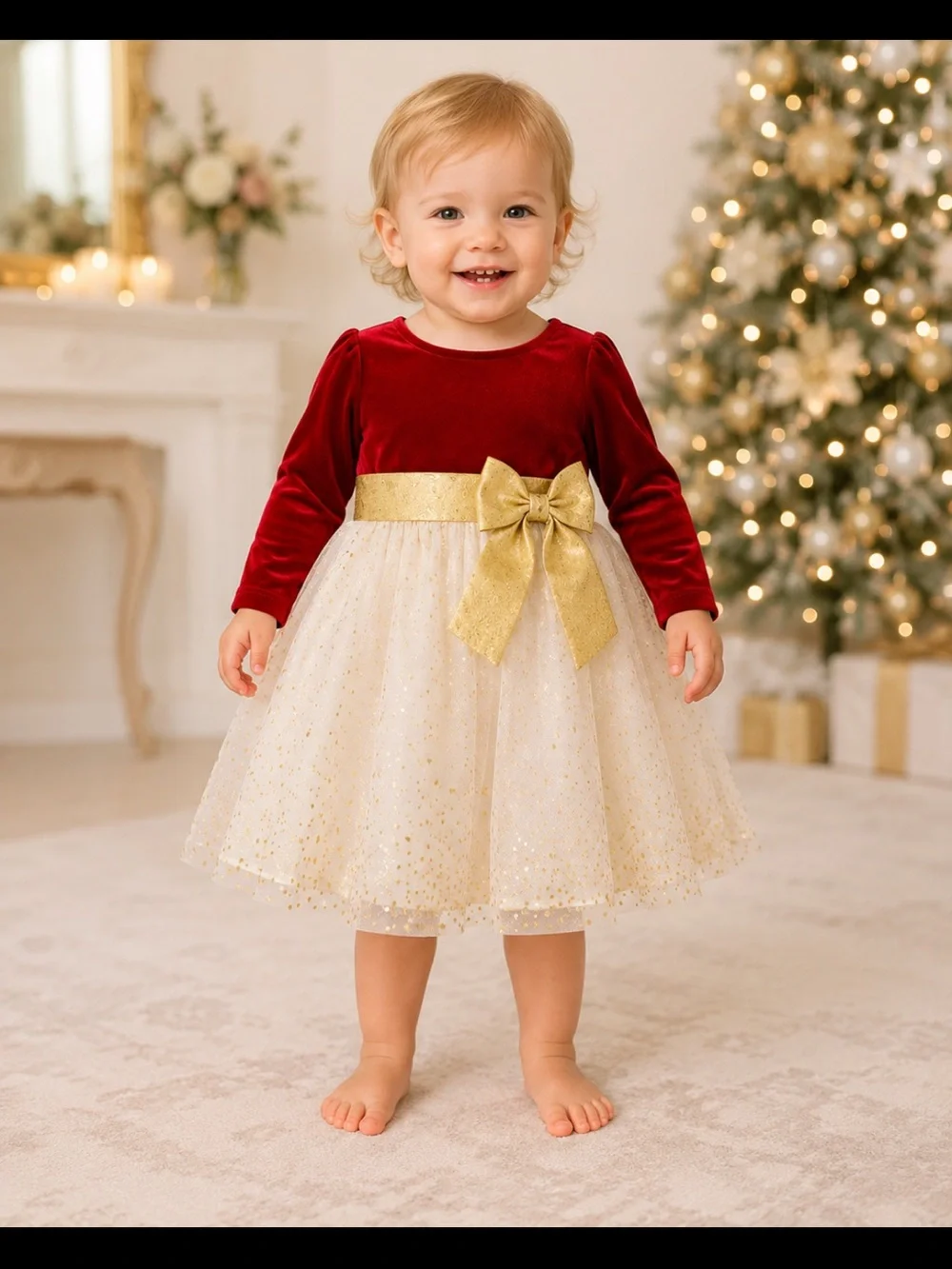 Beautiful Bonnie Baby holiday dress in size 18 Months. EUC